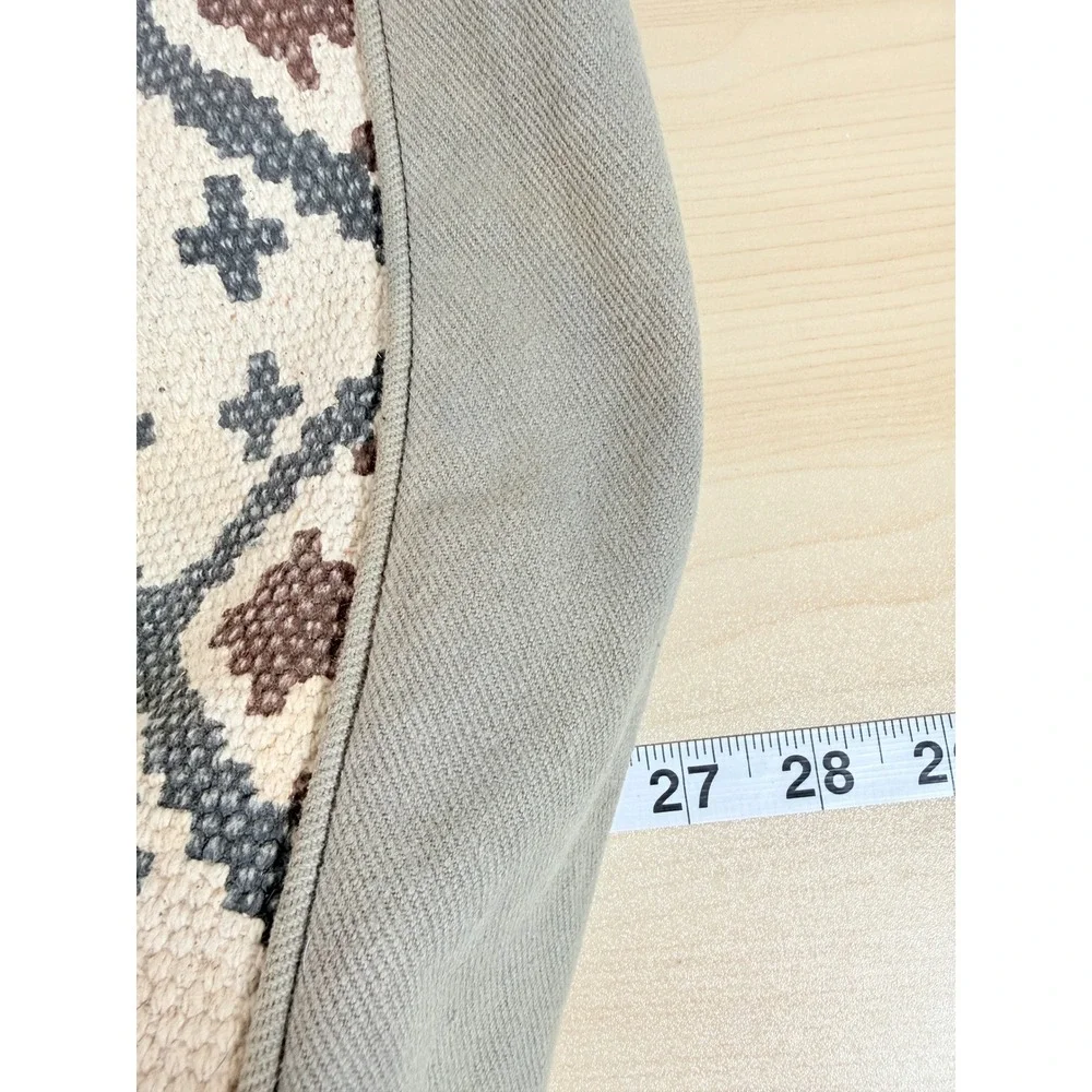 Myrha Large Tote‎ Festival Boho Y2K Upcycled Canvas Leather Brown White Summer